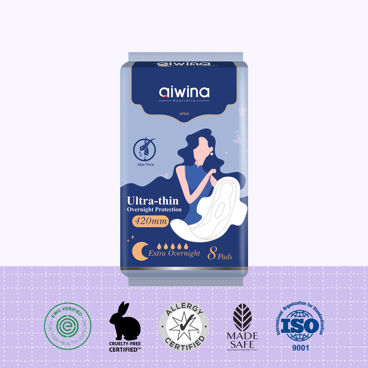 Toalla sanitaria cómoda ultrafina 420 mm