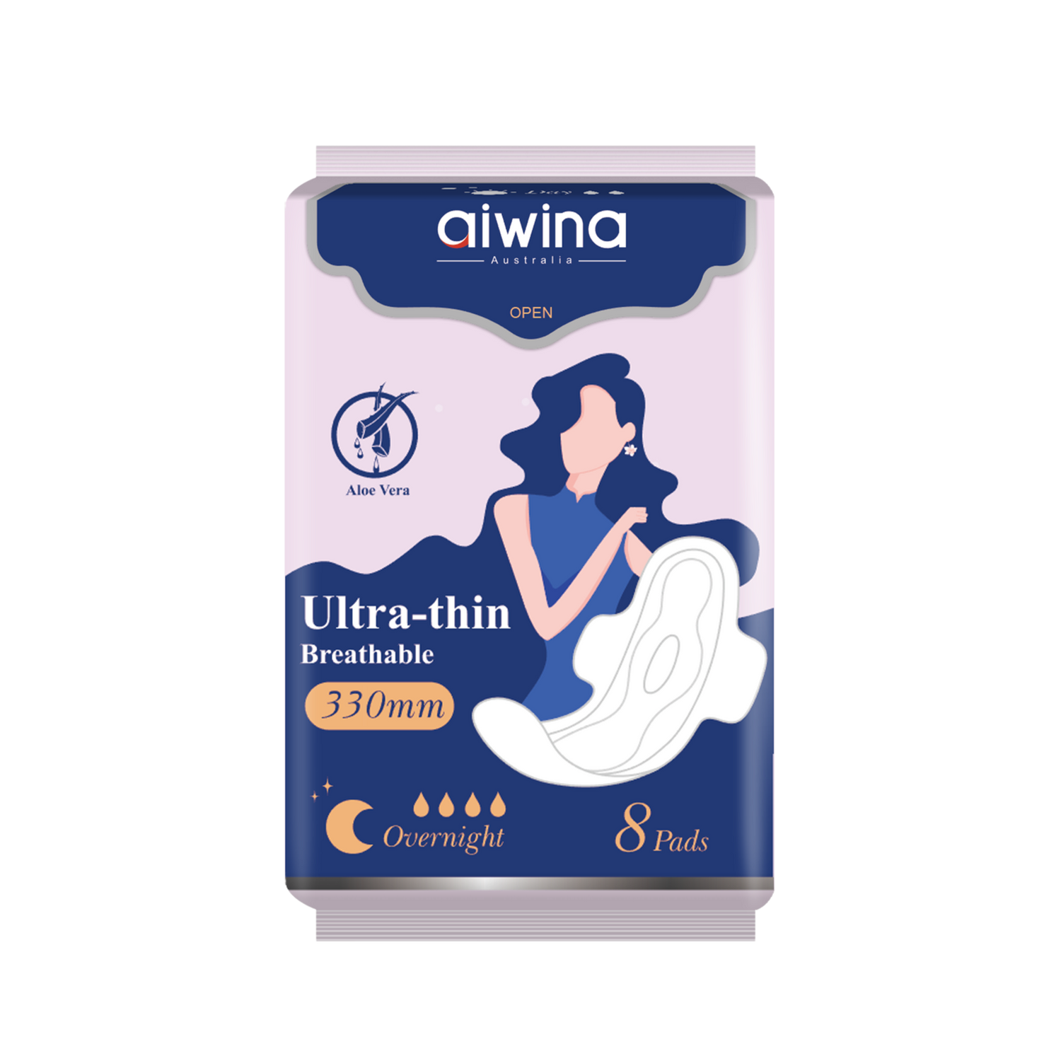 Toalla sanitaria cómoda ultrafina 330 mm