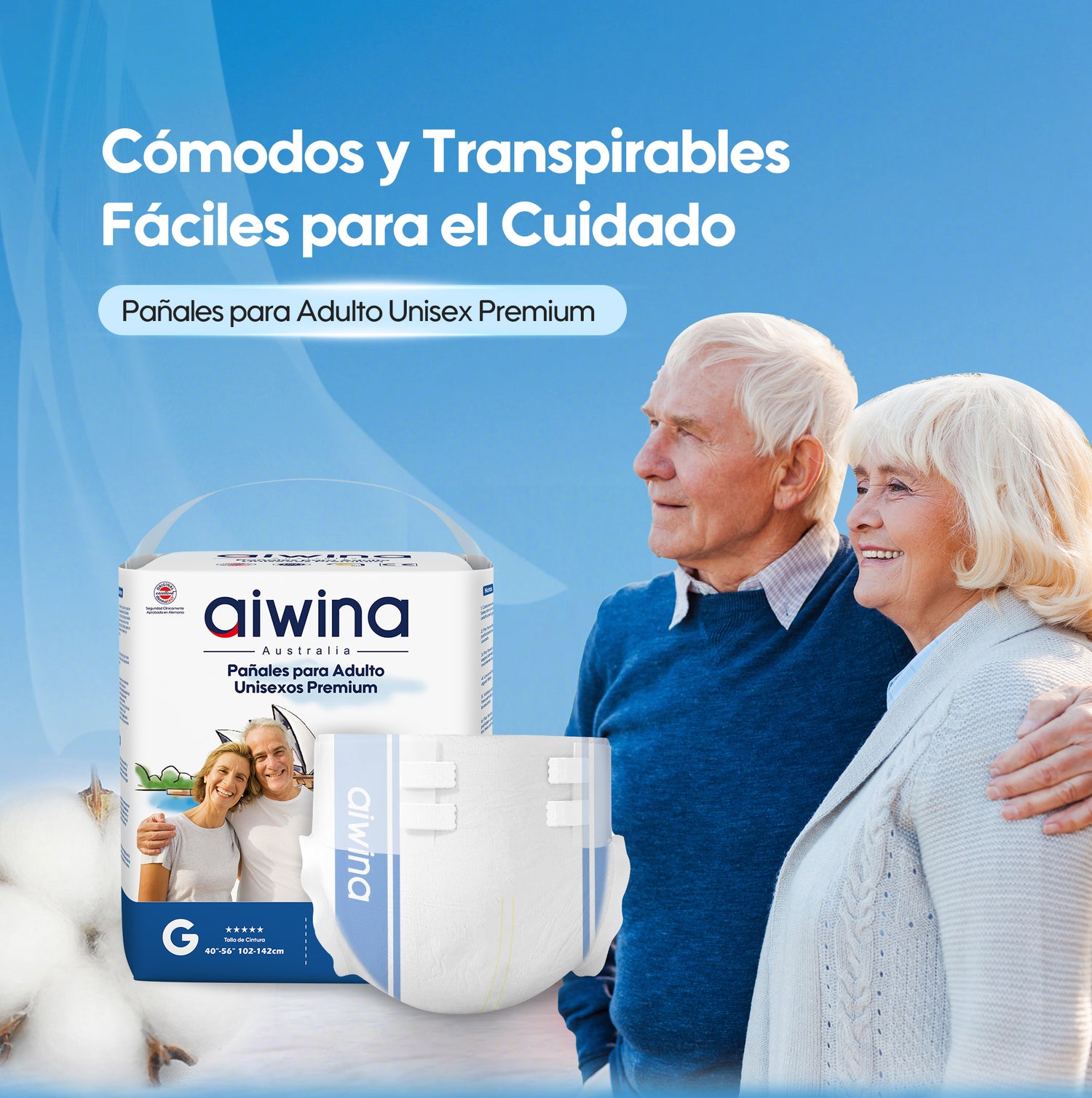 Pañales para Adultos Unisex Premium Talla (M,G,XG) 3 Paquetes 30un.