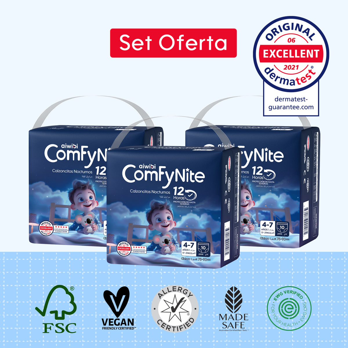 Calzoncitos Nocturnos para Niños Mayores Talla (S/M,L/XL) 3 Paquetes 30un.