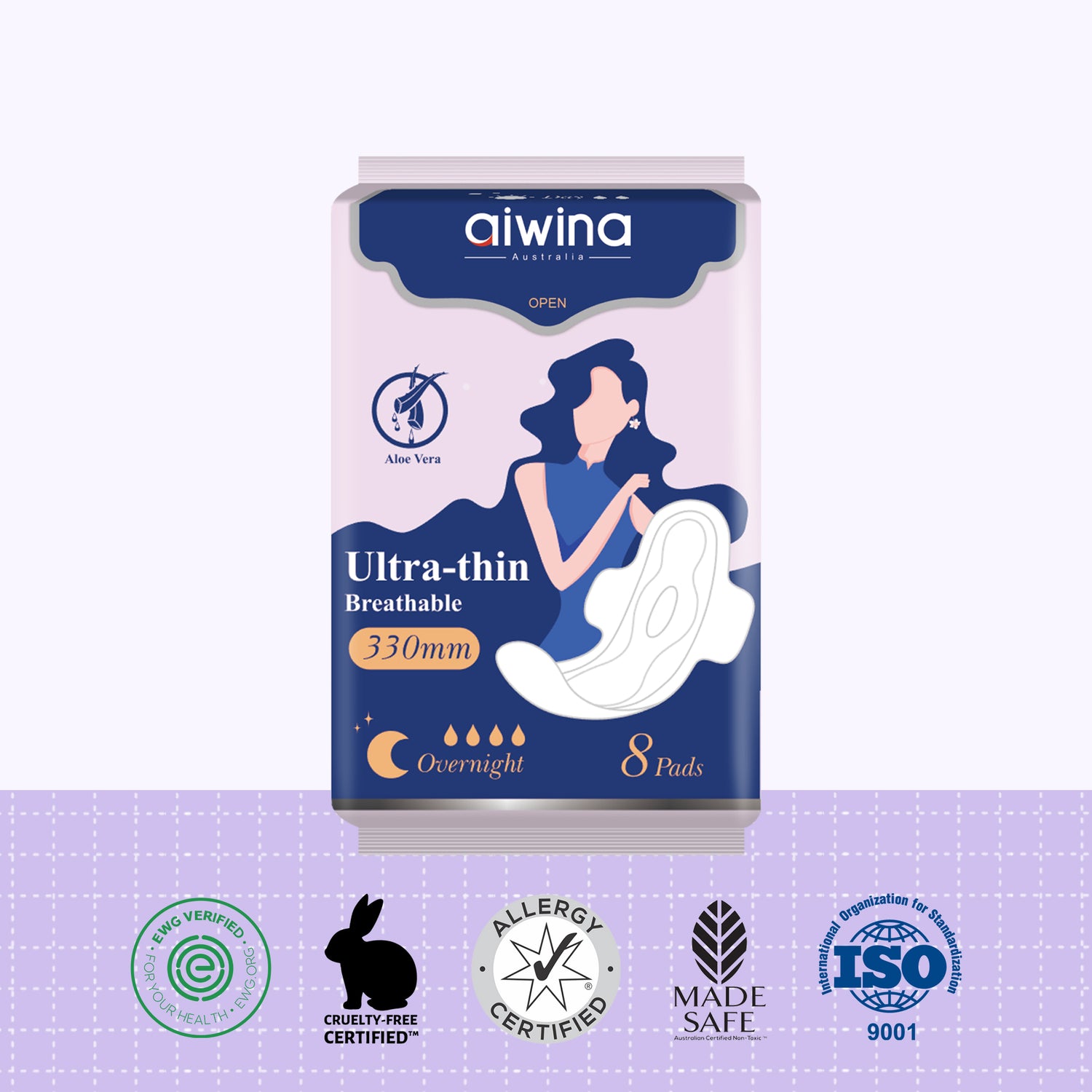 Toalla sanitaria cómoda ultrafina 330 mm