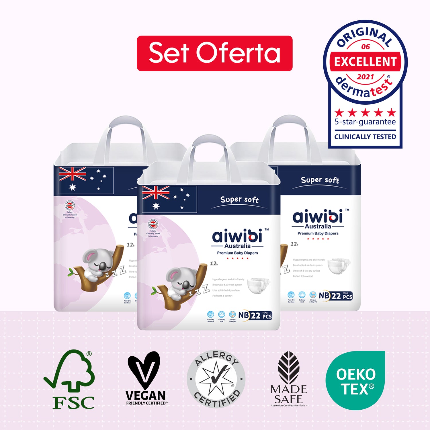 Pañales para Recién Nacido Talla (RN) 3 Paquetes 66un.